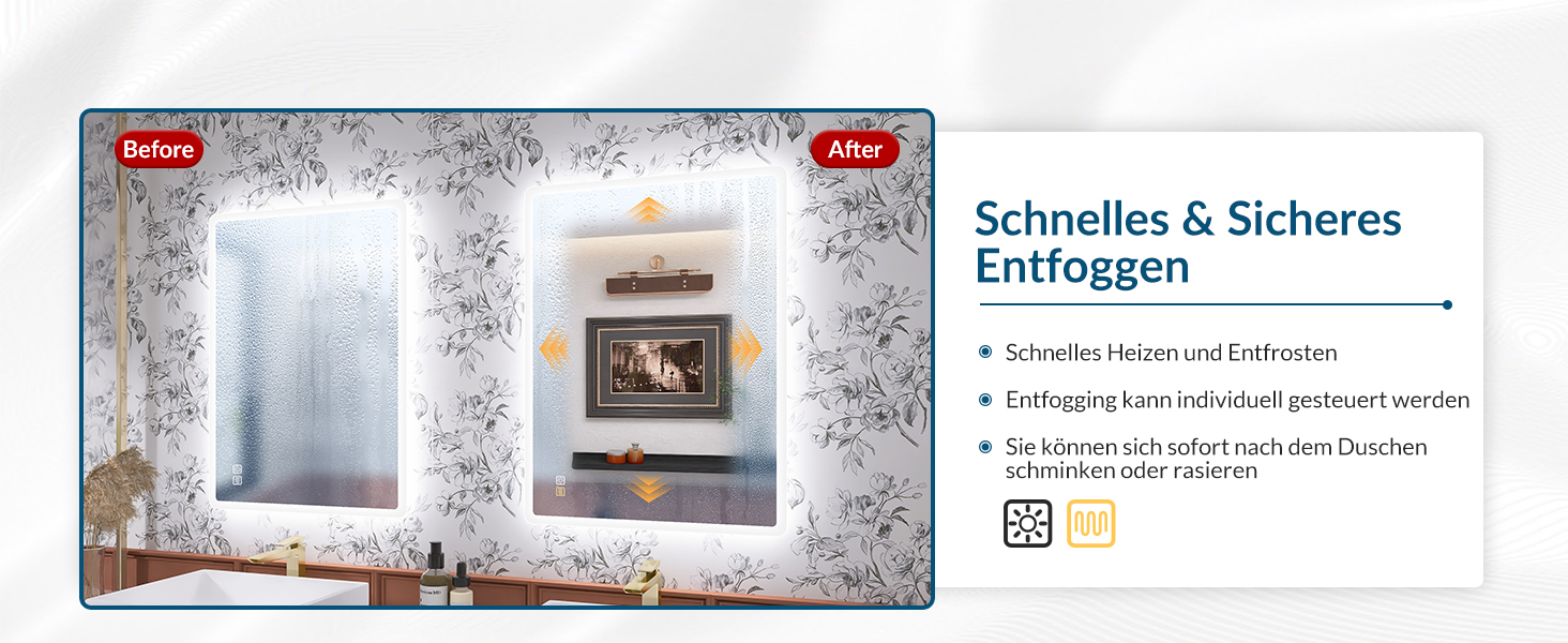 Дзеркало для ванної кімнати STARLEAD з підсвічуванням 80x60 см, регулювання яскравості, 3 колірні температури (3000K-6500K), протитуманне покриття, функція пам'яті, LED дзеркало для ванної кімнати IP44, HD скло, горизонтальне/вертикальне встановлення, M3017, срібний колір. Без Bluetooth, без лупи 5x.