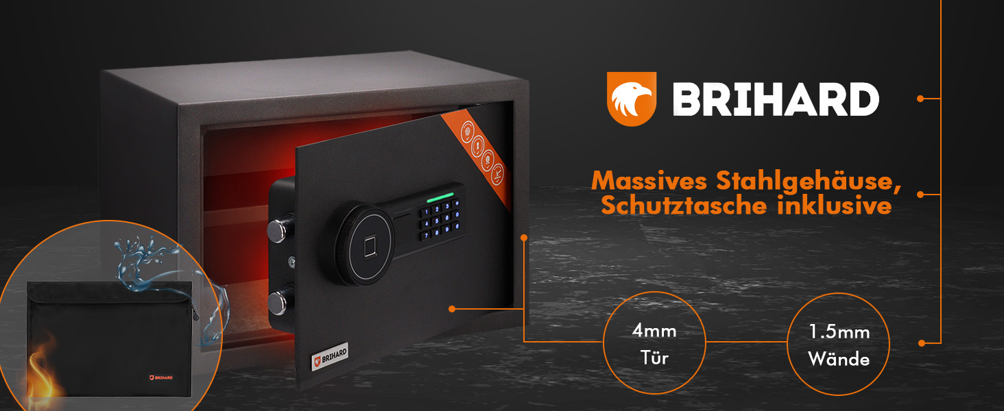 Сейф для дому Business XL Safe Tresor 50x35x36 см з біометричним датчиком, вогнестійкий, 60л для документів A4