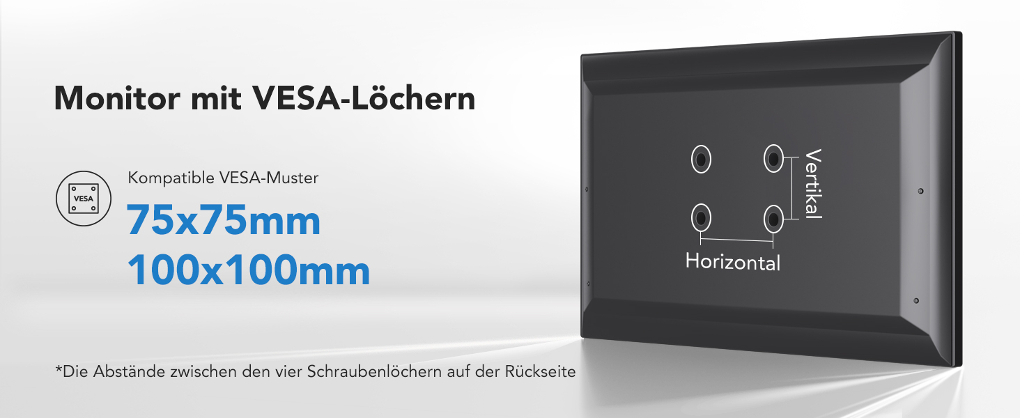 Кріплення для монітора HUANUO, 13-32 дюйми, регульований, VESA 75/100 мм, чорний