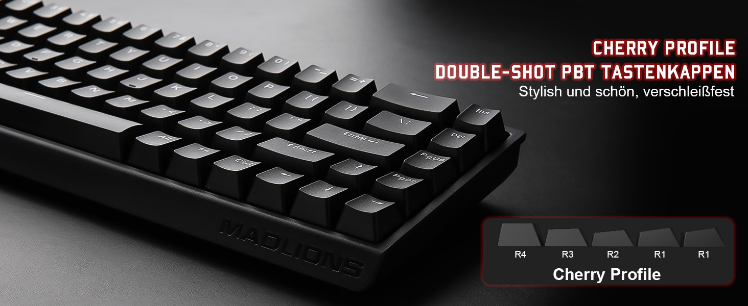 Механічна ігрова клавіатура YUNZII MADLIONS MAD68 з провідним підключенням, Hall Effect, PBT клавіші, RGB підсвічуванням, 8K polling rate (Black, Magnetic Amber Pro Switch)