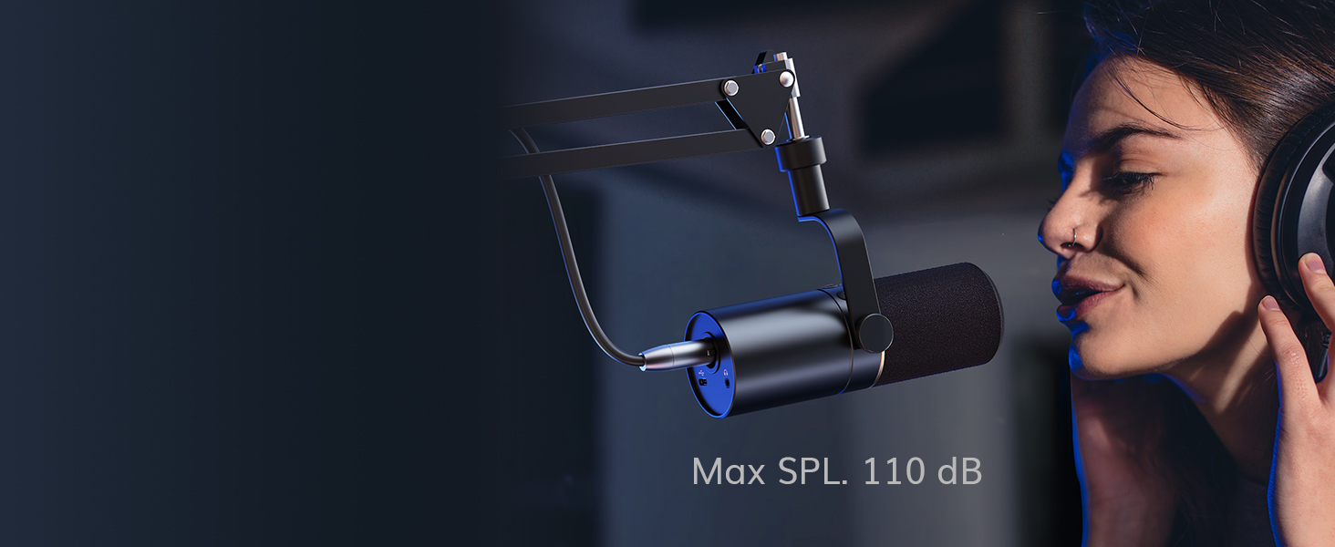 Мікрофон TONOR TD510+ для запису та стрімінгу: XLR/USB, динамічний, з кріпленням та кнопкою вимкнення мікрофону