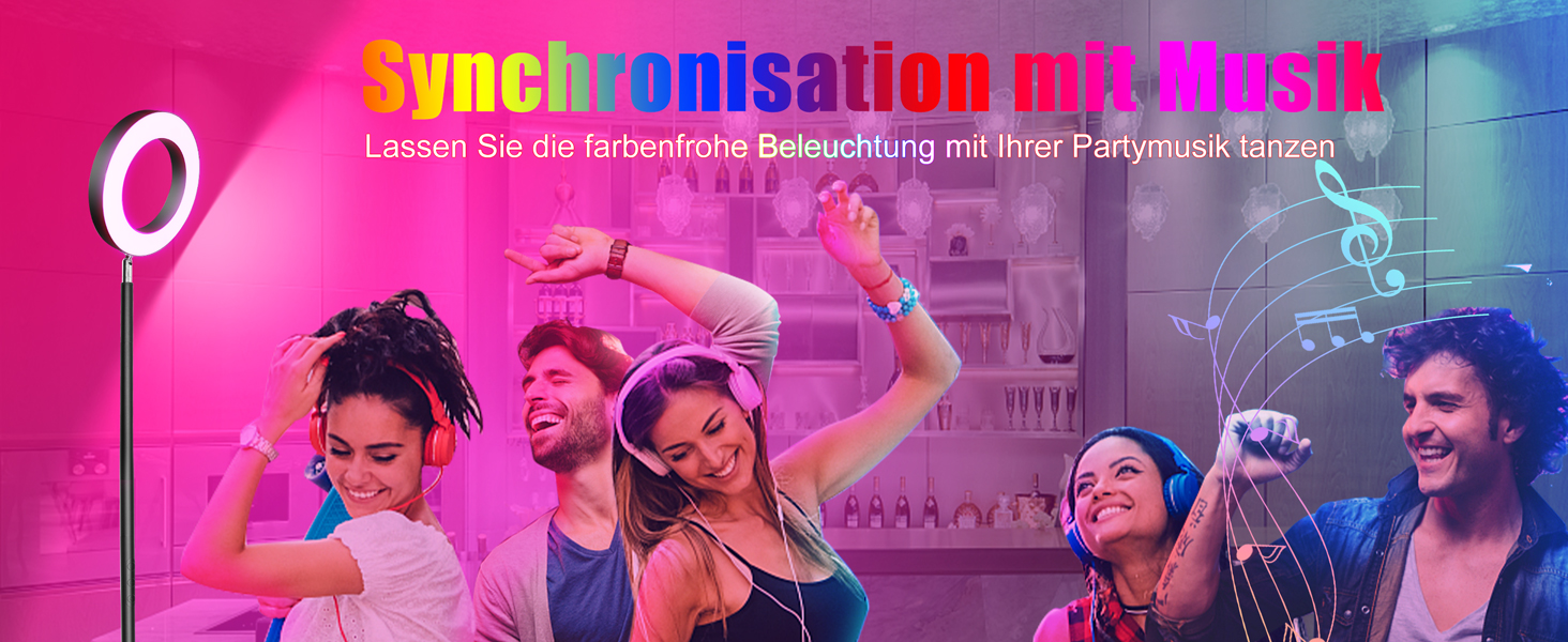 LED торшер, 42W, 16 мільйонів кольорів RGBCW, WiFi, Smart, двосторонній, для вітальні, сумісний з Alexa/Google Home, синхронізація з музикою, регульована яскравість, торшер для читання в спальню, RGB-42W