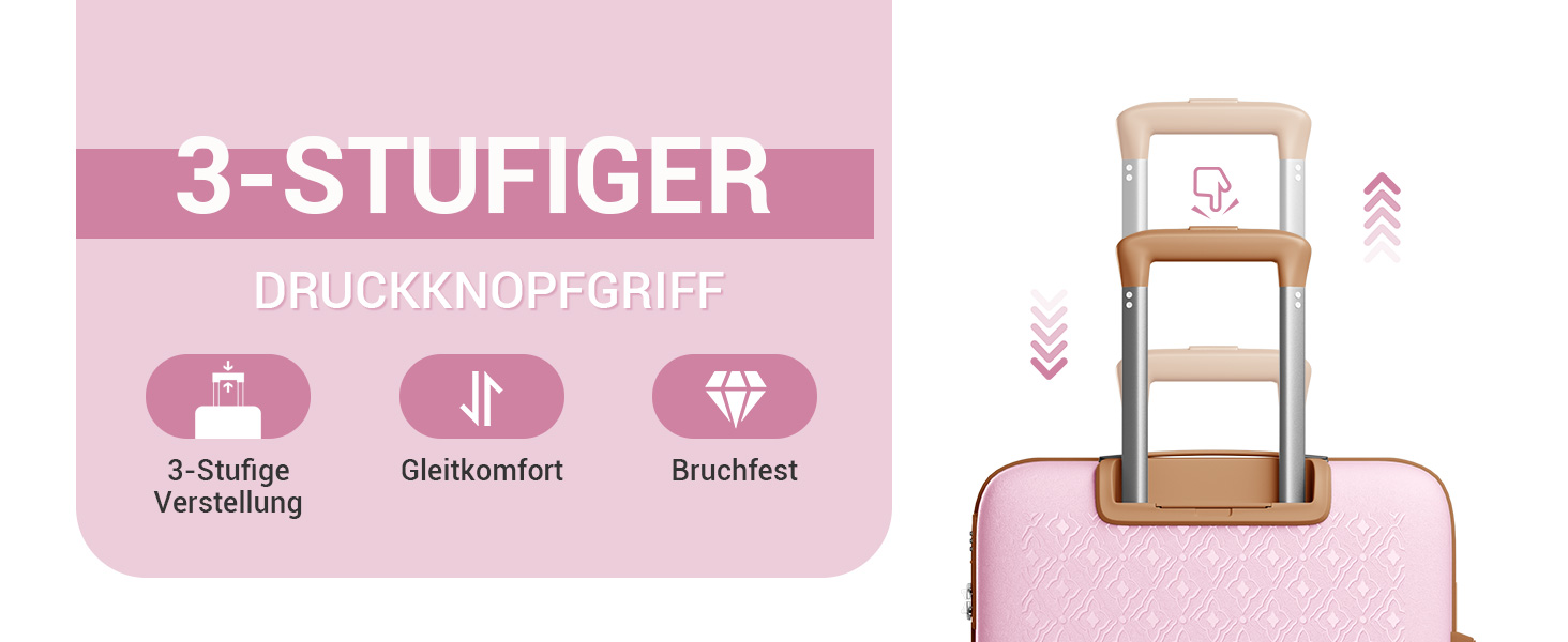 Чемодан KONO великий з підстаканником, жорсткий, легкий, з поліпропілену, розширюваний, на 4 колесах, з TSA замком, чорний/коричневий (рожевий/коричневий, XL)