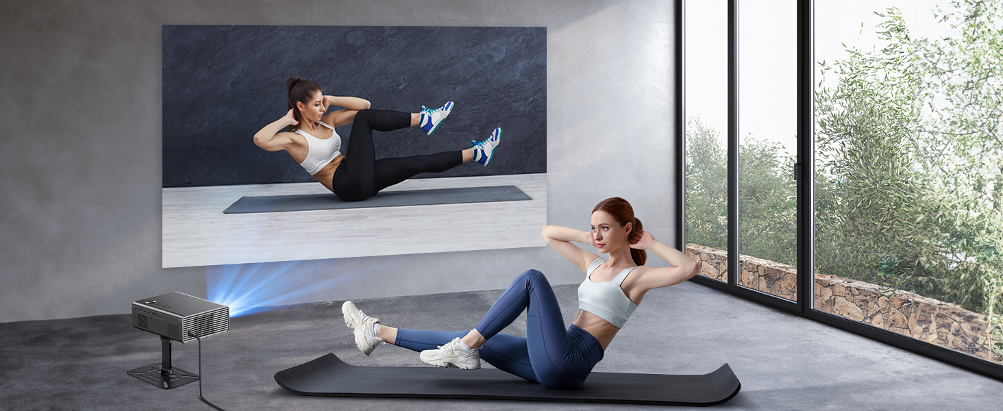 4K Smart проєктор KOGATA з авто-фокусом, WiFi 6, Bluetooth та підтримкою Netflix | Домашній кінотеатр для саду та стрімінгу | Сірий