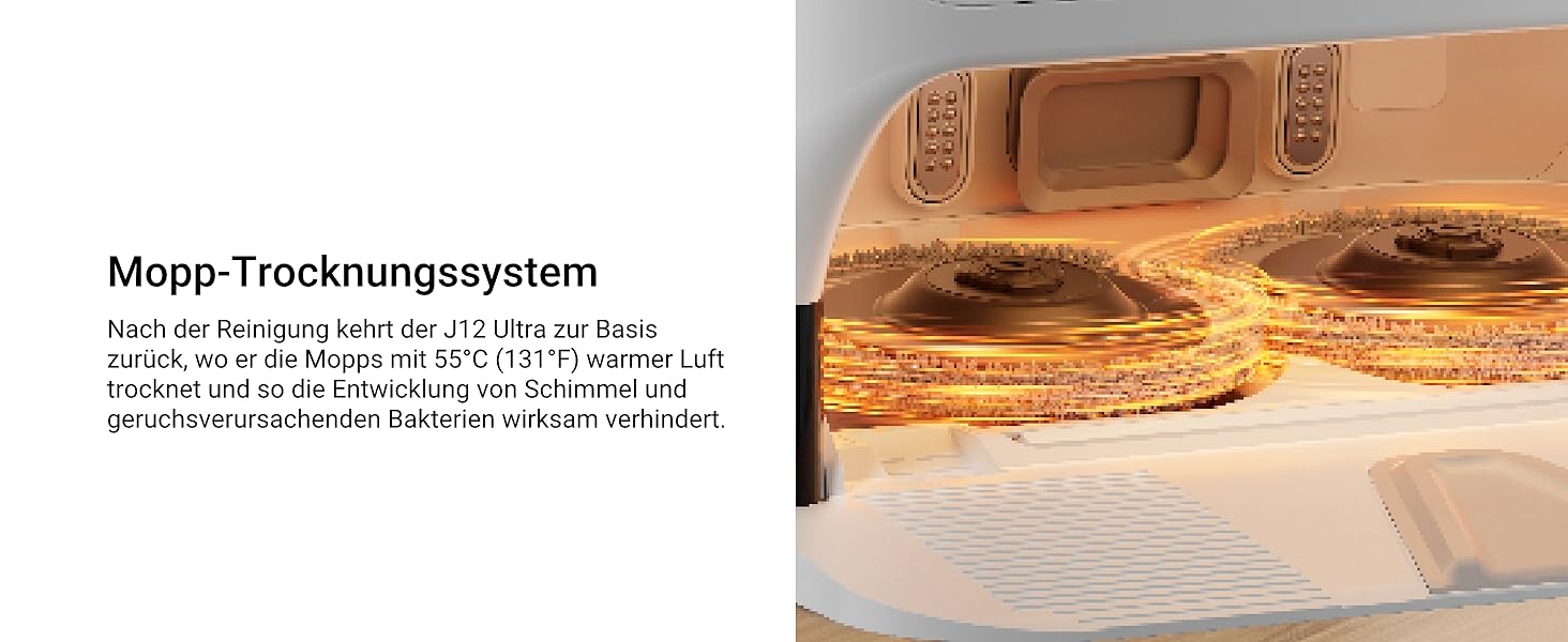 Робот-пилосос Eureka J12 Ultra з функцією миття, самостійне порожнення, прання та сушка, потужність 5000Pa, обертова функція миття, Dual-LiDAR навігація, 3D уникнення перешкод