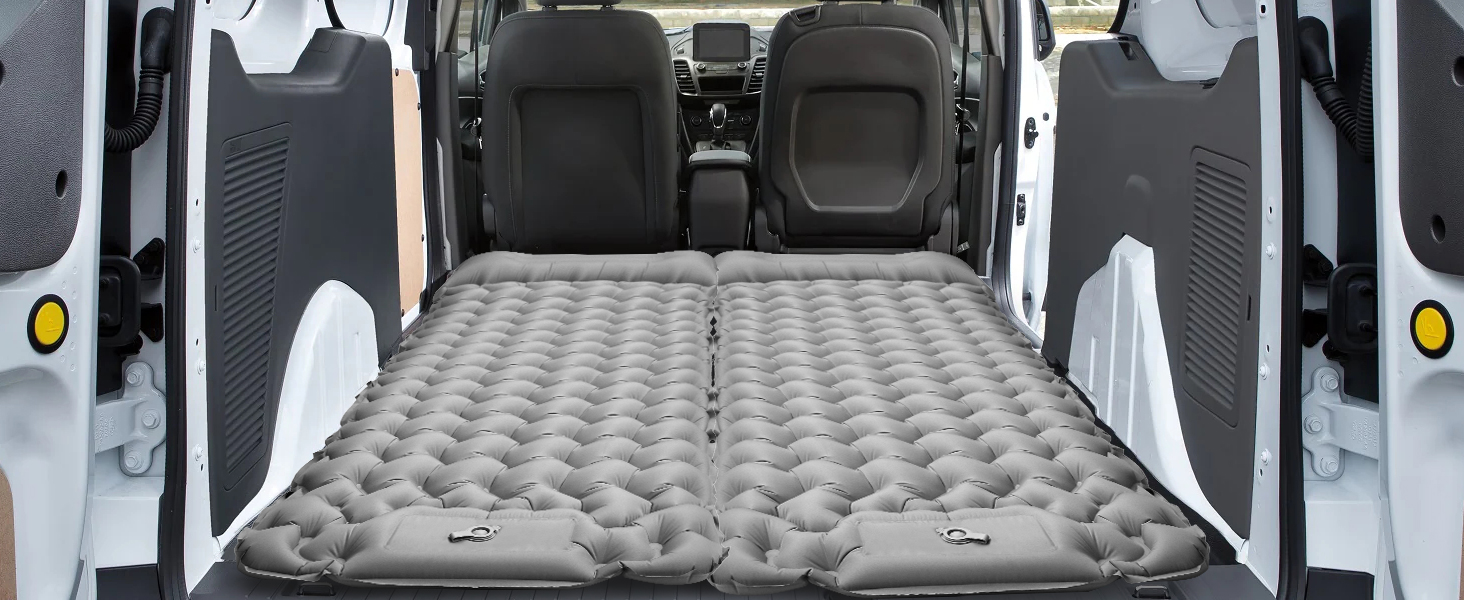 Каремат туристичний надувний Isomatte 9 см, 200x68 см, з подушкою, водонепроникний - для кемпінгу, походів, пляжу (Сірий)