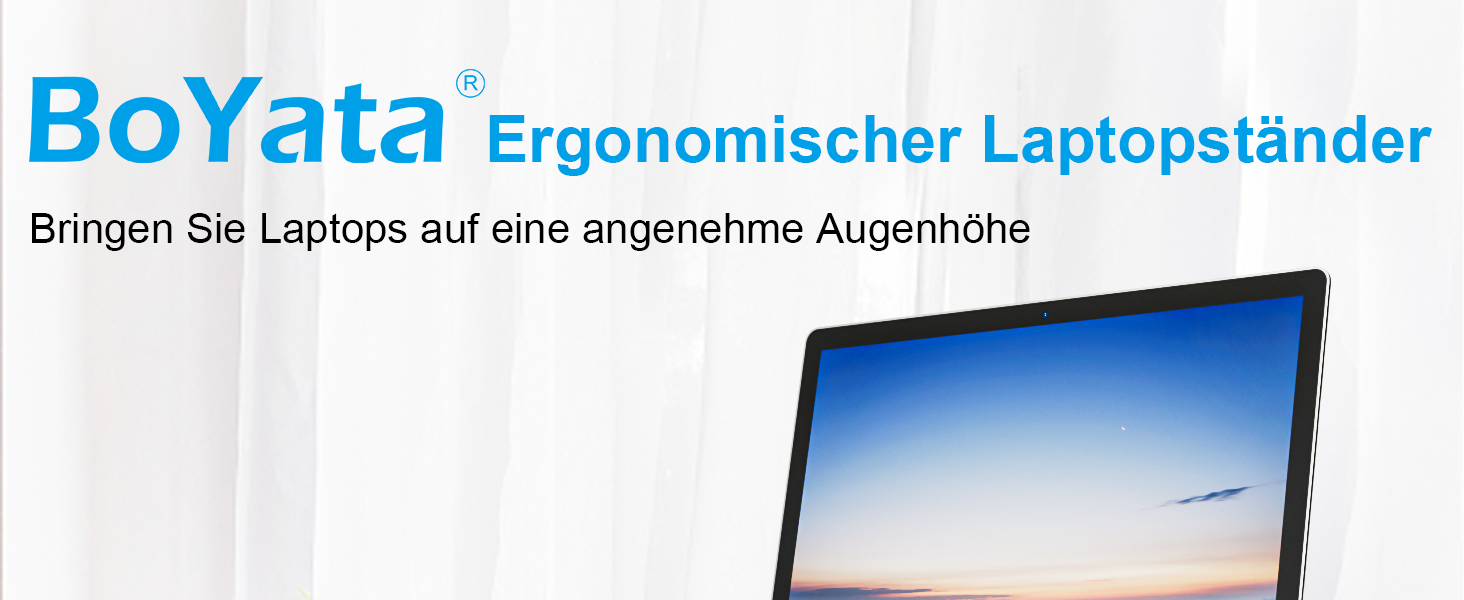 Підставка для ноутбука BoYata: ергономічна, алюмінієва, портативна, сумісна з MacBook, Dell, HP, Samsung, Acer (10-14 дюймів)