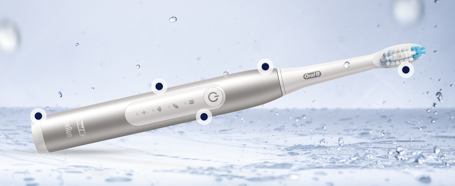 Електрична звукова зубна щітка Oral-B Pulsonic Slim Luxe 4500 Platinum з 3 режимами чищення та кейсом для подорожей