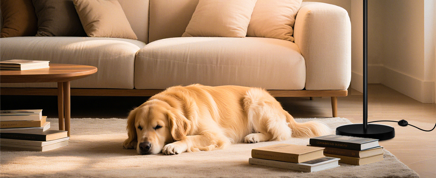 Стійка лампа для вітальні з 3 режимами кольору, 12W, LED, з абажуром з льону, вимикач на ніжці, диммер. Підходить для спальні, читання, офісу та інших приміщень.