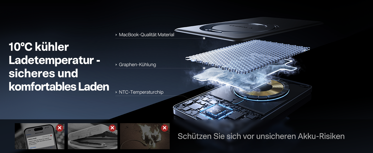 Power Bank TORRAS MiniMag Ultra Slim з MagSafe, 360° підставка, 18W, 5000mAh, магнітне кріплення, сірий титан. Сумісний з iPhone 17 Pro Max/Air/16/15/14/13/12