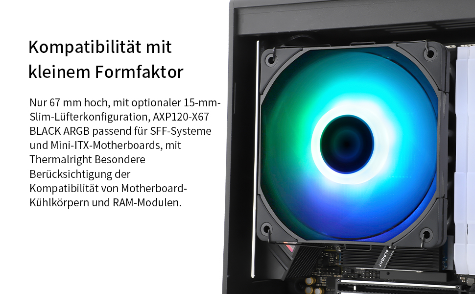 Thermalright AXP120-X67 BLACK ARGB: Кулер для CPU з 6 heatpipes, 120mm вентилятор, підтримка AM4/LGA 1700/115x/20xx