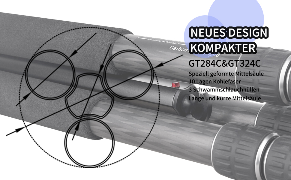 Професійний вуглецевий штатив INNOREL GT324C з кулястою головкою для DSLR камер, компактний вуглепластиковий трипід, максимальне навантаження 25 кг