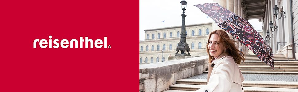 Зонт Reisenthel Pocket Classic Signature Schwarz – компактний кишеньковий зонт з перероблених PET-пляшок, ергономічна ручка