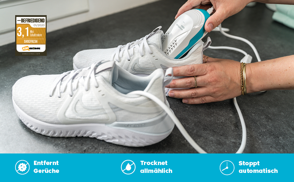 Електричний осушувач та дезінфектор для взуття Shoefresh Mini, сушарка для черевиків, рукавичок і лижних черевиків, білий