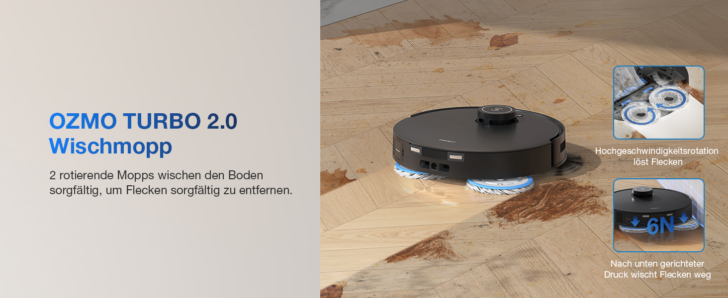 Робот-пилосос ECOVACS DEEBOT T30S PRO OMNI з функцією миття, 11000 Па, технологія ZeroTangle, миття гарячою водою 70°C, TruEdge™ для прибирання кутів, акумулятор 6400 мАг, уникнення перешкод за допомогою AI
