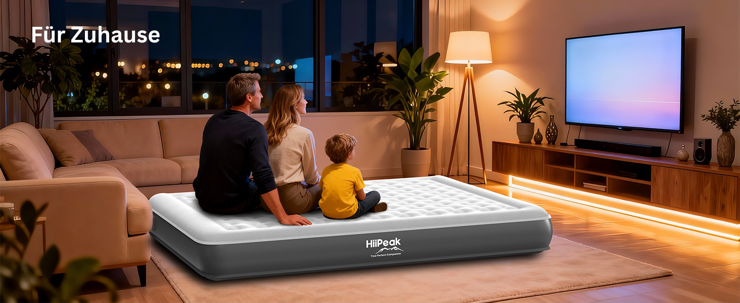 Надувний матрац HiiPeak TPU для 1 особи з електричним насосом - самонадувний, без ПВХ, портативний, до 300 кг
