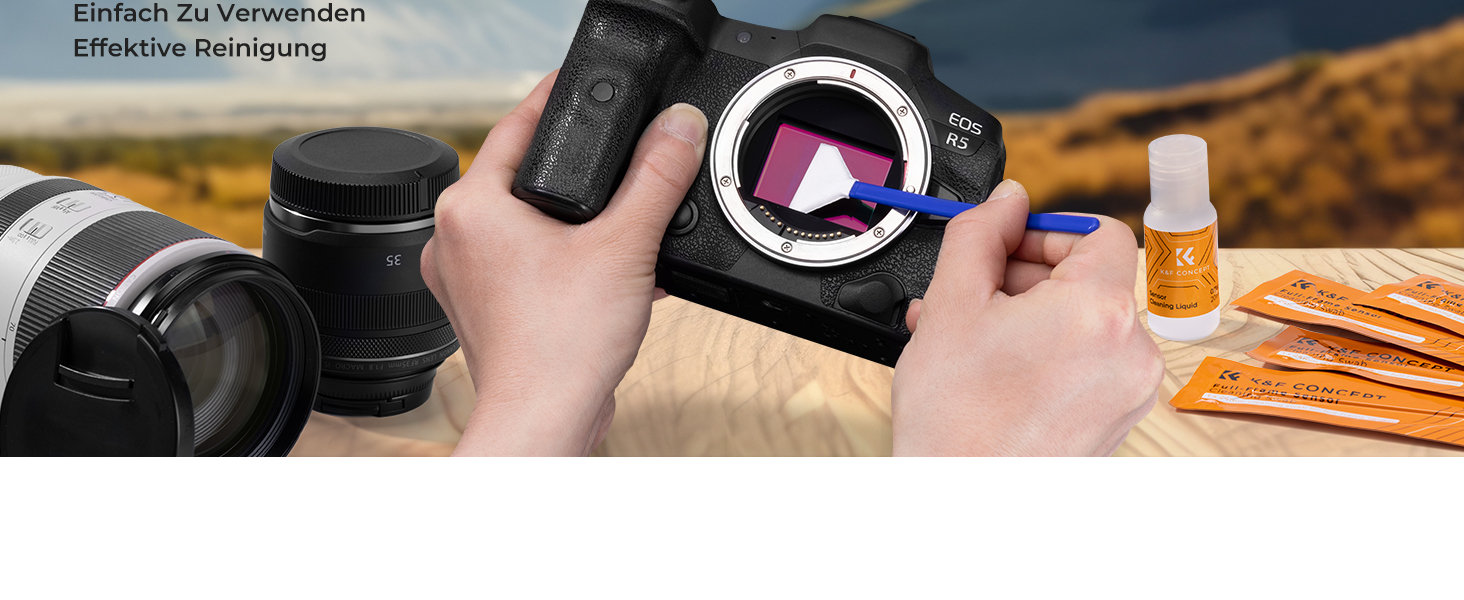 Набір для чищення об'єктивів K&F CONCEPT: для фотоапаратів, об'єктивів, фільтрів та смартфонів. З Lenspen, пензликом, продувкою та мікрофіброю.