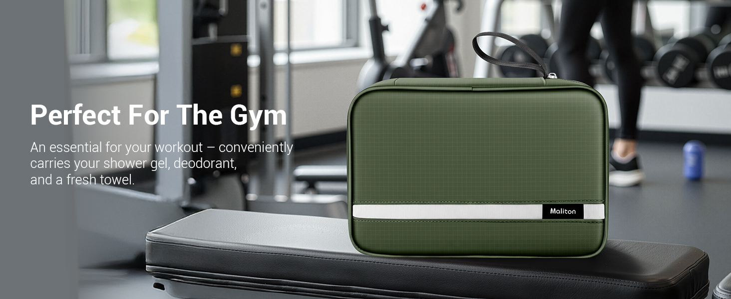 Сумка для туалетних речей Maliton: велика, водонепроникна, з 4 відділеннями | Косметичка для подорожей, спорту, плавання | Складана, компактна (Qlive-green)