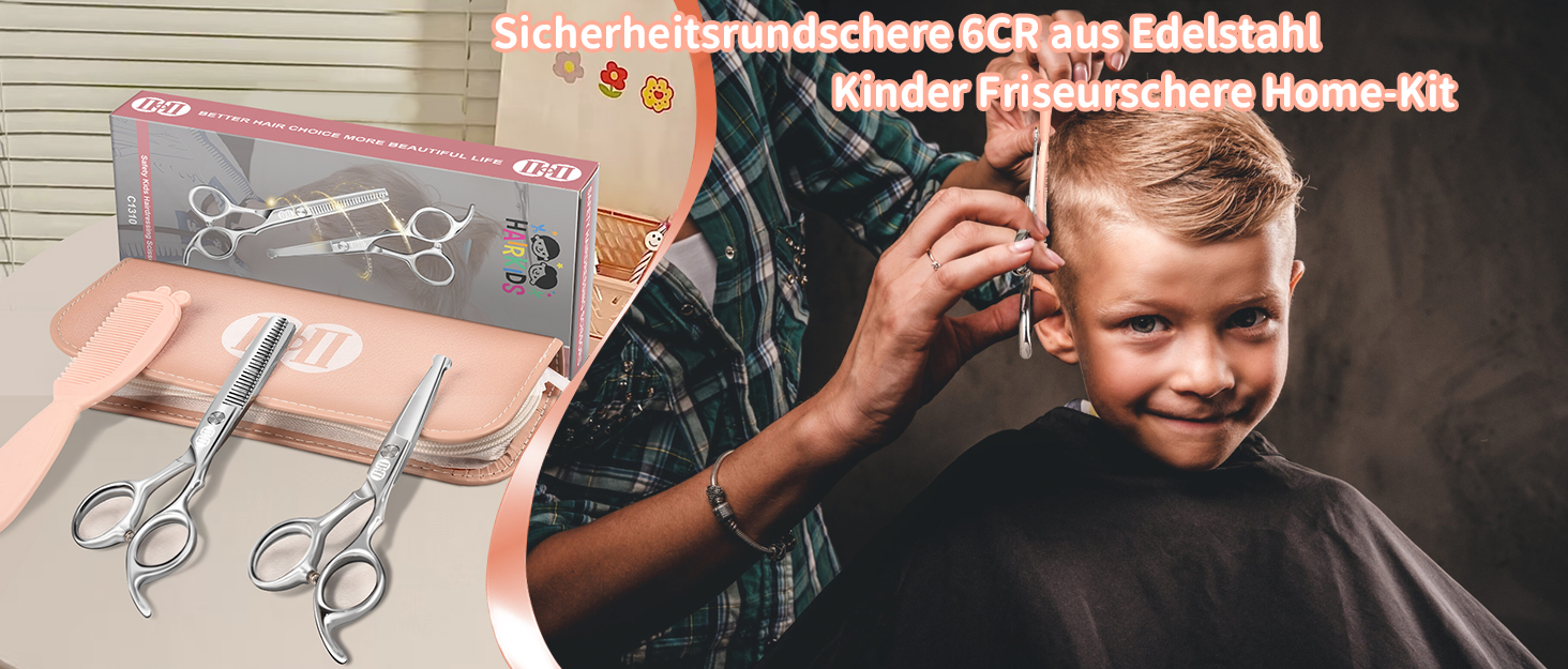 Професійний набір ножиць для стрижки волосся CIICII (6.7 дюймів) - ножиці для стрижки та прорізання волосся, бороди, догляду за волоссям для чоловіків, жінок, домашніх тварин, салонів краси. (Чорний, Срібло)