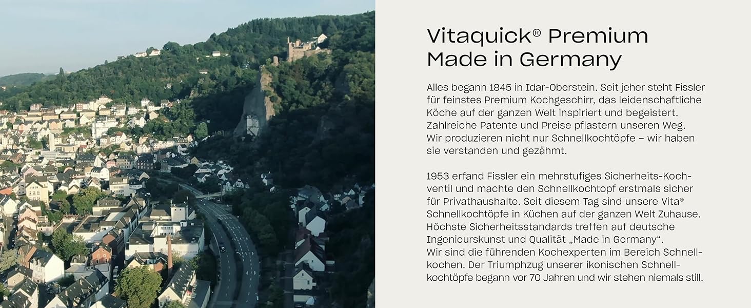 Скороварка Fissler Vitaquick Premium 4,5 л з нержавіючої сталі, для індукції, 2 режими приготування, Ø22 см, вироблено в Німеччині