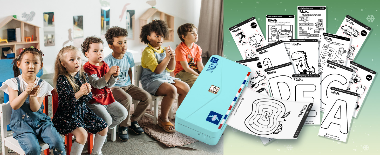 Phomemo Mini M04AS: Портативний Термопринтер Bluetooth для iOS/Android, 15/53/80/110 мм, 300DPI, для документів, фото, етикеток