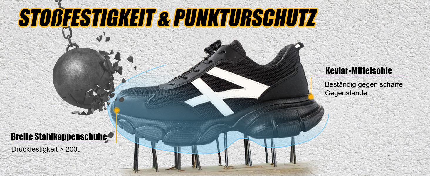 Чоловічі та жіночі робочі черевики безпеки з металевим носком, неслизькі, чорні, розмір 43 EU