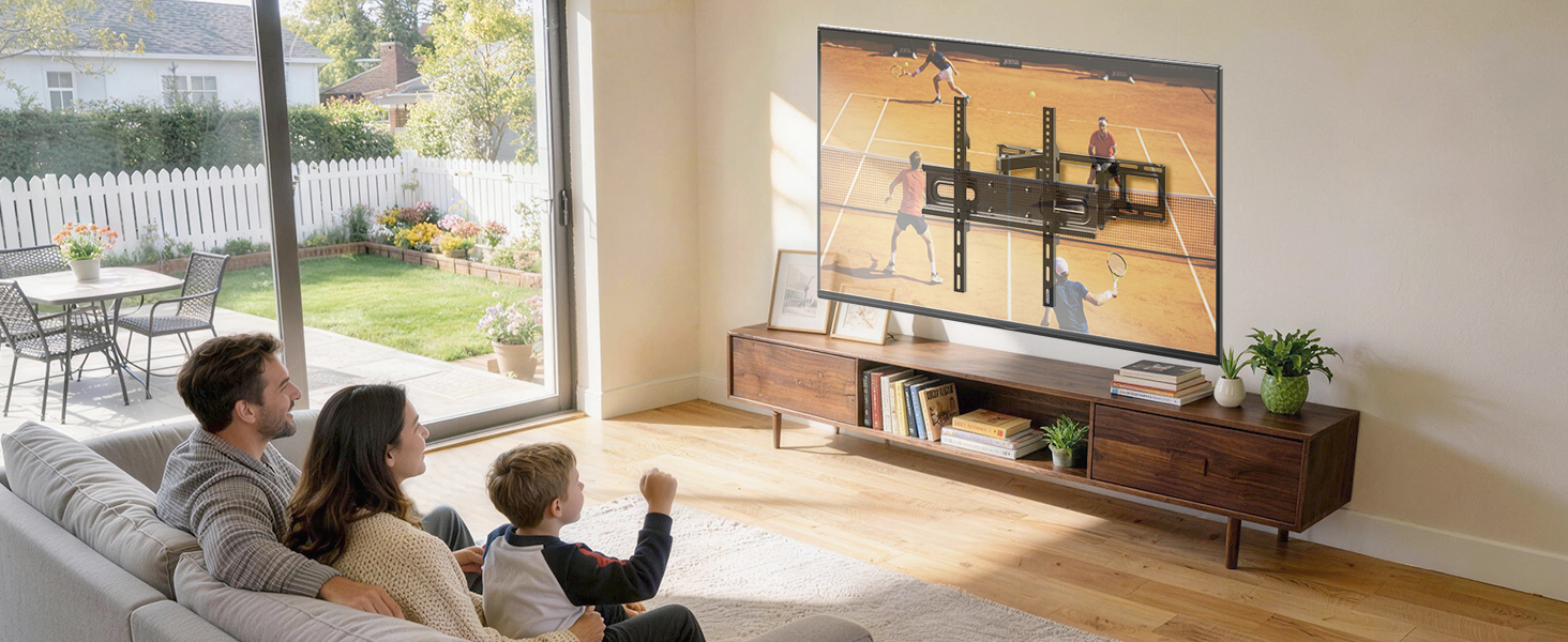 Настінне кріплення для телевізора 32-70 дюймів, поворотне, нахильне, до 50 кг, VESA 400x400 мм