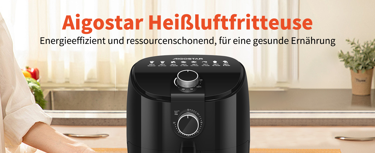 Фритюрниця Aigostar 4L Hayden Alpha, чорна, 1500 Вт, для здорового харчування