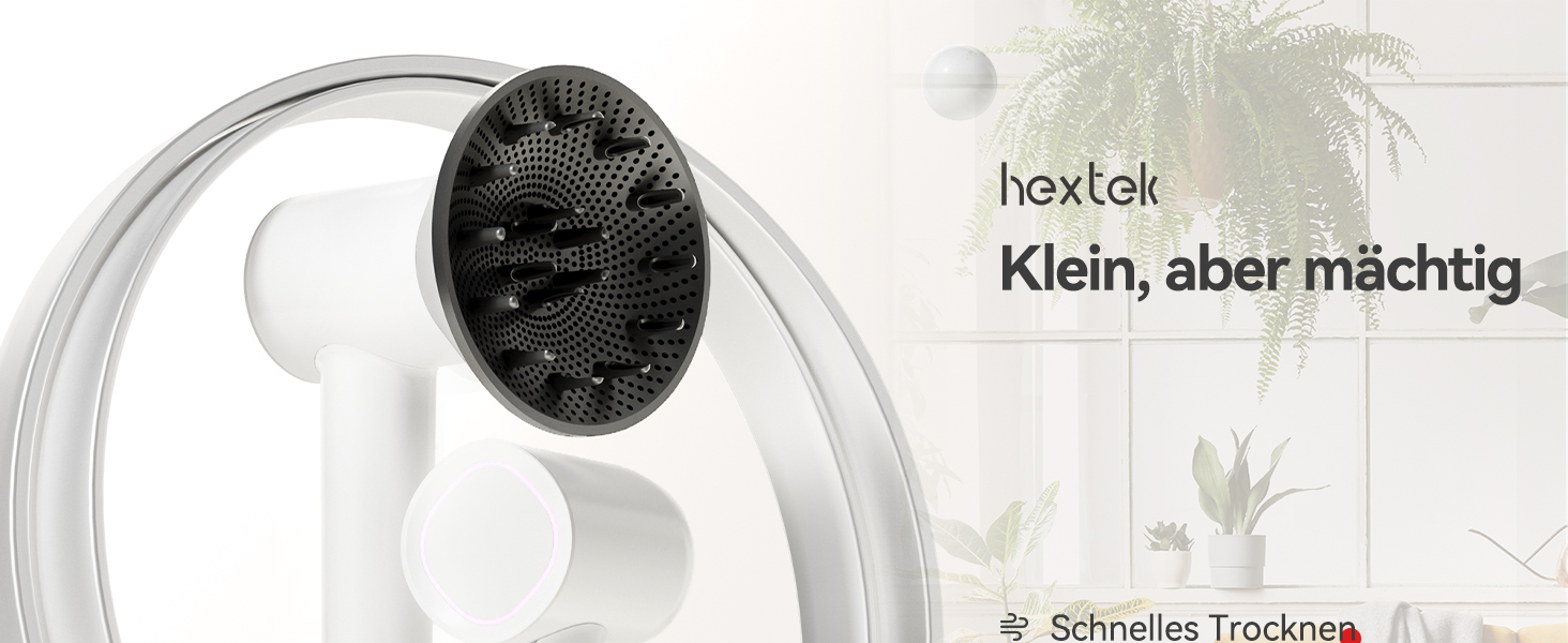 Фен з дифузором, потужний фен з мотором 160 000 об/хв, іонізатор, 500 млн негативних іонів, для подорожей та дому (сірий), з дифузором