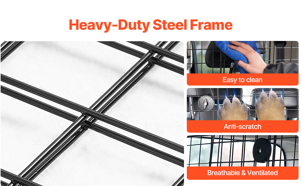 Автобар'єр для собак VEVOR, регульована перегородка, сітка (968x405 мм), захист для заднього сидіння, універсальна бар'єр для SUV, позашляховиків, вантажівок, не складається, 96.5-162 см * 41 см