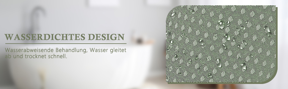 Шторка для душу Waffel з магнітною фіксацією, текстиль, поліестер, 183x183 см (зелена)