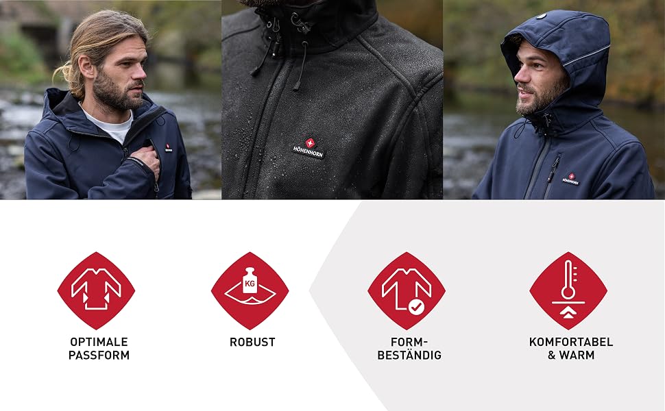Чоловіча куртка Softshell Höhenhorn Altus для активного відпочинку, водовідштовхуюча, колір Midnight-Black, розмір L