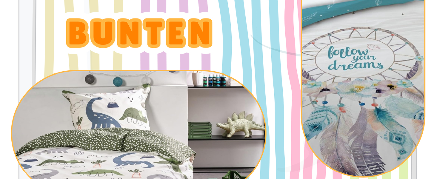 Комплект постільної білизни для ліжечка Kinderbettwäsche: 2-Piece Set з тваринами та глобусом - ковдра 135x200 + подушка 80x80 см, закривається на блискавку. Підходить для хлопчиків та дівчаток. 100% бавовна, ренфорсе, приємна до шкіри, сертифікат Oeko-Tex