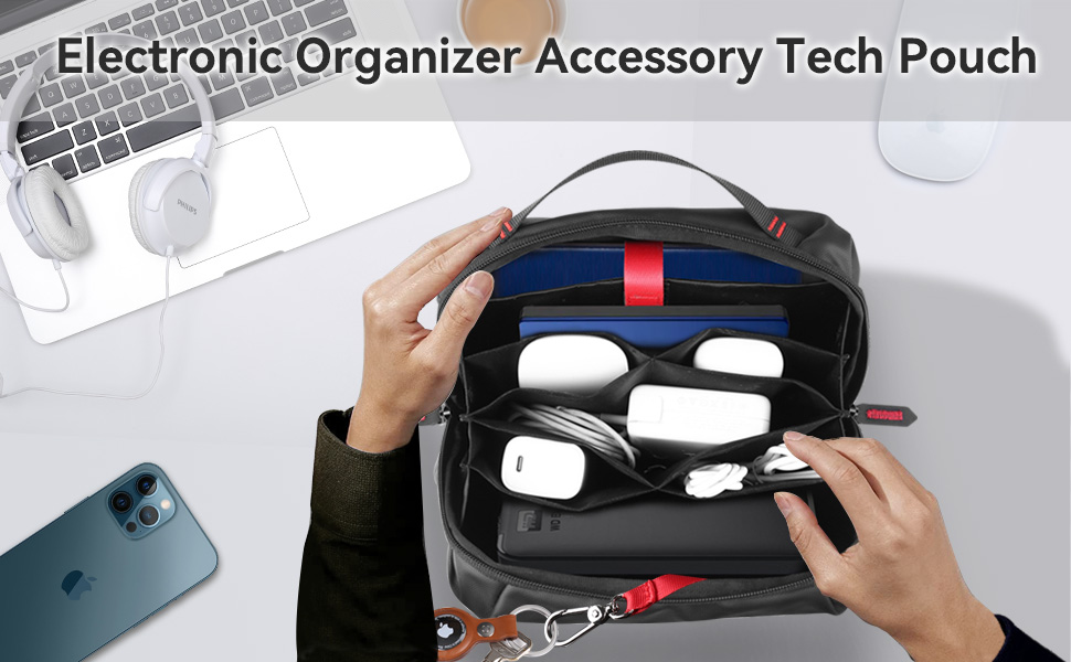 Сумка для аксесуарів Smatree: Magic Mouse, MagSafe, Pencil, Lightning, USB-адаптер (чорний) SR120B