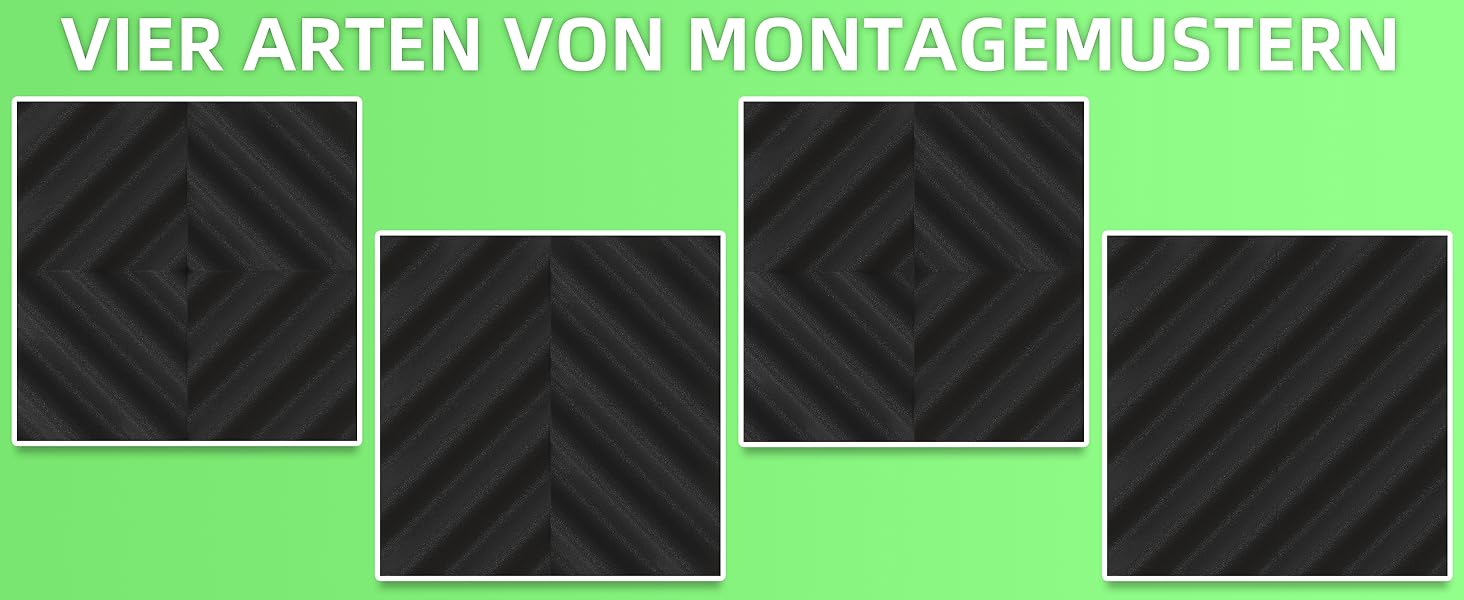 Акустичний поролон Foneso для звукоізоляції, панелі-поглиначі шуму 30x30x5 см, висока щільність 25кг/м³, хвилястий візерунок, чорний (8 шт.) для студії, офісу та кімнати запису