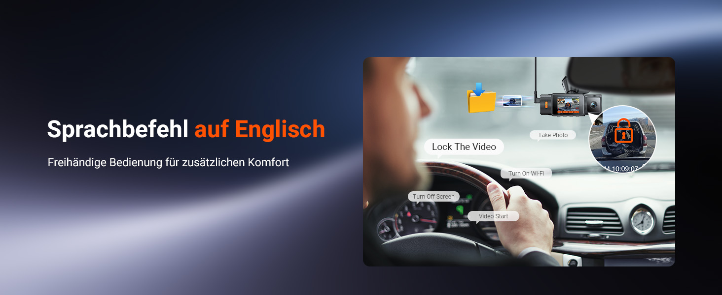 Автомобільний відеореєстратор VANTRUE N4S 3-канальний (2.7K+2.5K+1440P), STARVIS 2 HDR, нічна зйомка, 5GHz Wi-Fi, GPS, 24г паркування, G-сенсор, підтримка 1ТБ, для авто