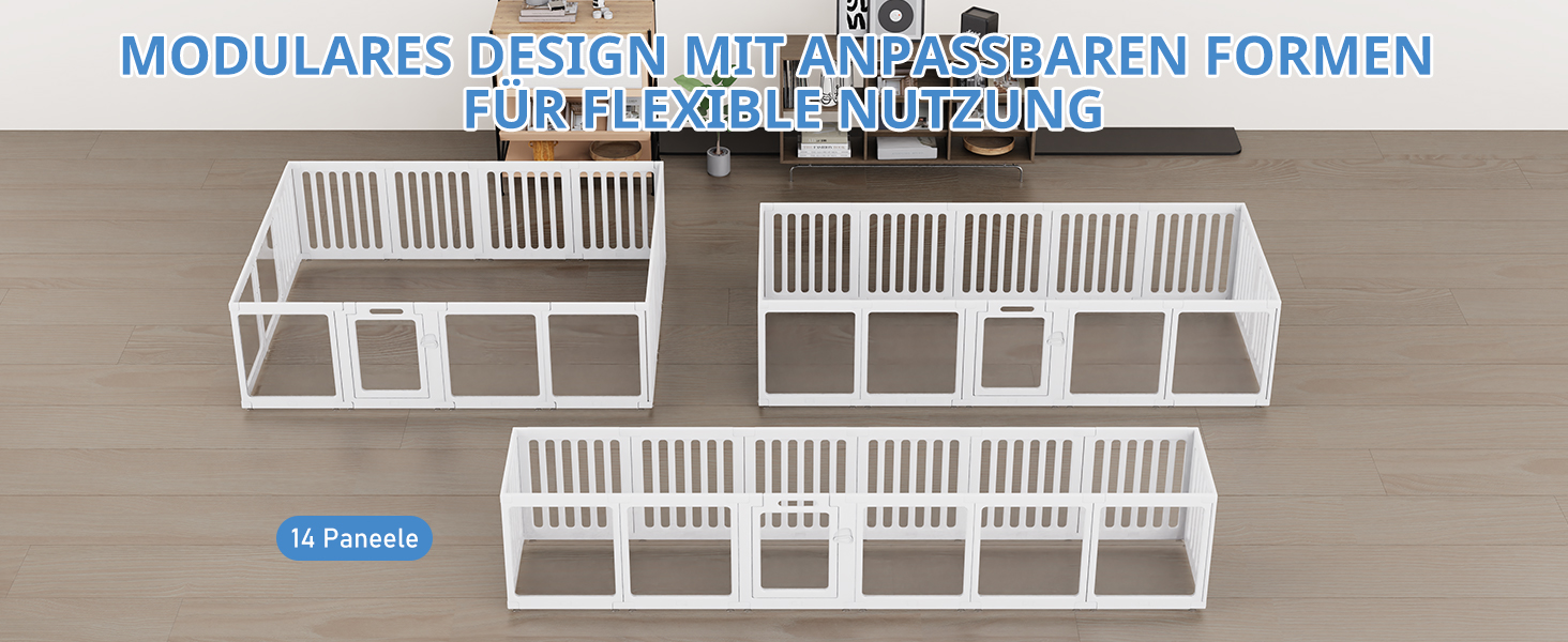 Акриловий вольєр для цуценят Indoor 60 см, прозорий вольєр для цуценят, вольєр для домашніх тварин з пластику для маленьких собак, легко збирається та чиститься, 14 панелей (200L x 150B x 60H см)