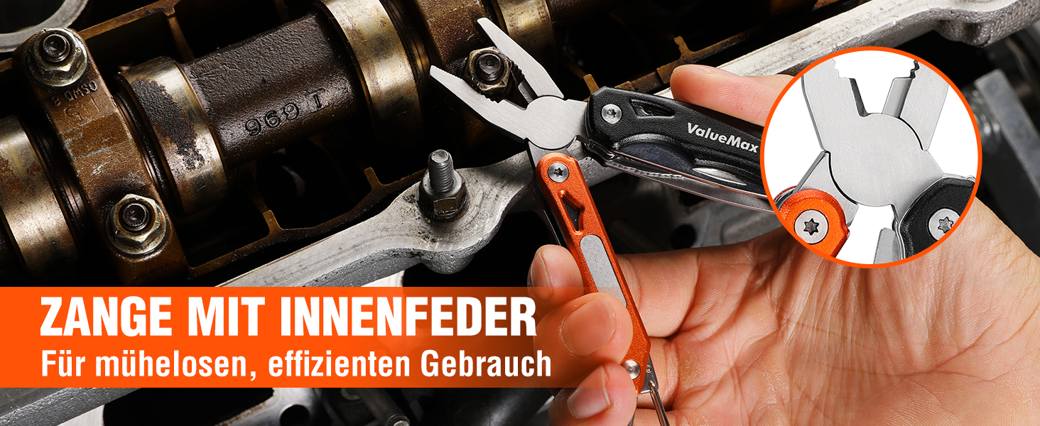 Мультитул ValueMax 9-в-1: мультиінструмент з плоскогубцями та ножем для кемпінгу та ремонту