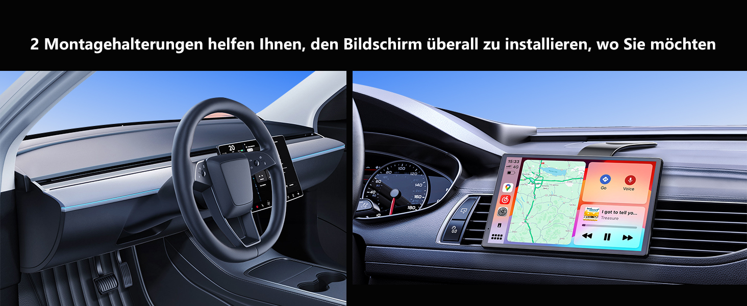 Портативна автомагнітола Krunia 8'' з Apple CarPlay і Android Auto, 1440x900 HD-дисплей, магнітне кріплення, OTA-оновлення, камера заднього виду, Bluetooth, голосове керування, GPS-навігація