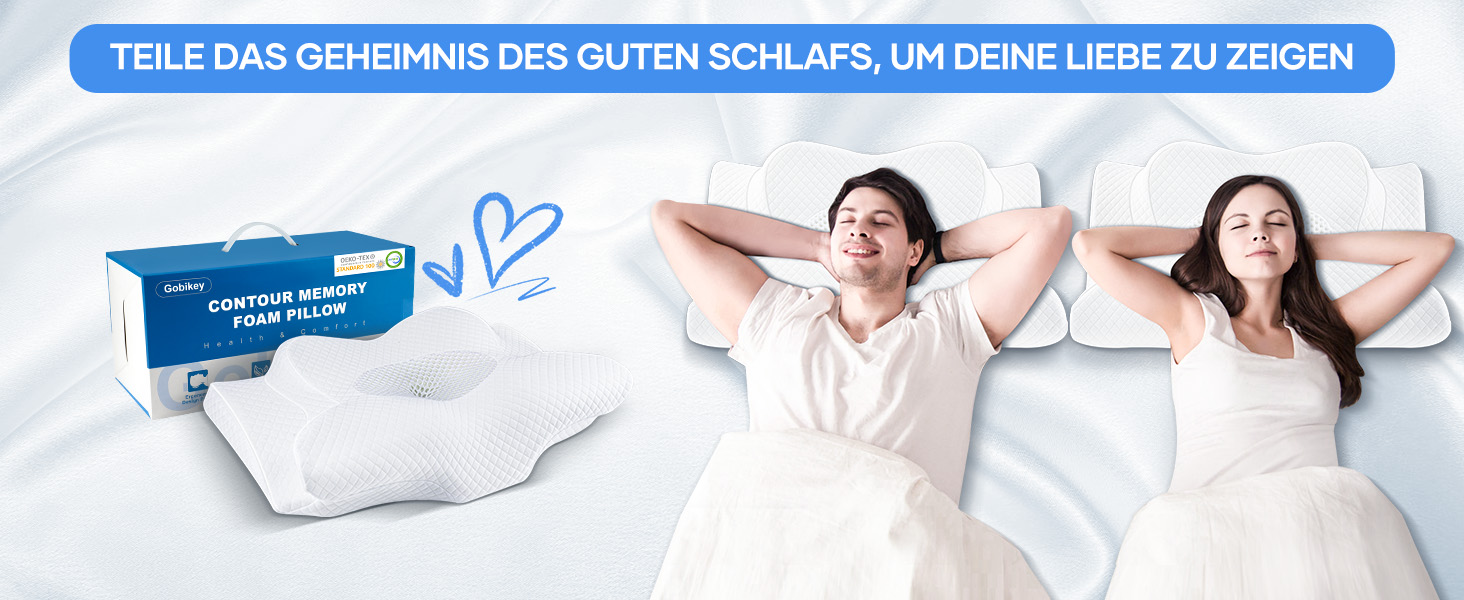 Ергономічна подушка для шиї та голови 2-в-1 з ефектом пам'яті (Memory Foam), ортопедична подушка для сну на боці, спині та животі, зі знімним чохлом, 62 x 39 x 11/13 см, чорна