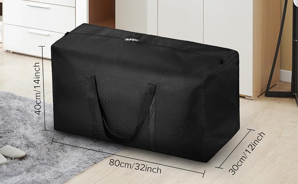 4 Pack Extra Large Travel Duffel Bag, Foldable, Waterproof, 600D Oxford Cloth, Durable Travel Bags for Men and Women, Strong Moving Boxes for House, Luggage Bags, Black, Travel