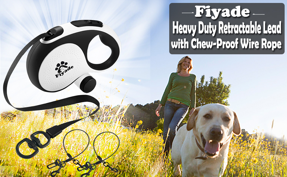 Висувна поводок для собак, 5 м, подвійний поводок для 2 собак, для собак середніх та великих порід до 50 кг, білий та чорний