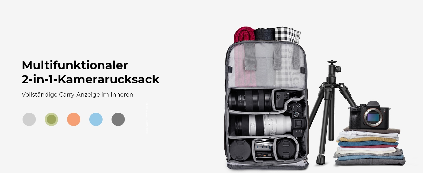 Рюкзак для камери K&F CONCEPT 20L, водонепроникний, з відділенням для ноутбука 15.6