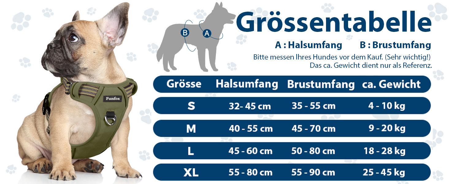 Шлейка для собак середніх порід Funfox, анти-тяга, з ручкою та світловідбиваючими смугами, без коміра, військовий зелений (M)