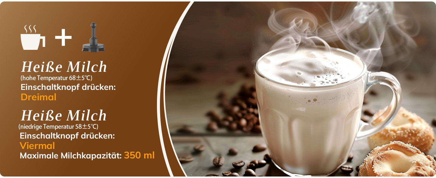 Електричний піногасник для молока Morpilot, 650W, нержавіюча сталь, 350мл, для гарячого та холодного молока, сумісний з посудомийною машиною