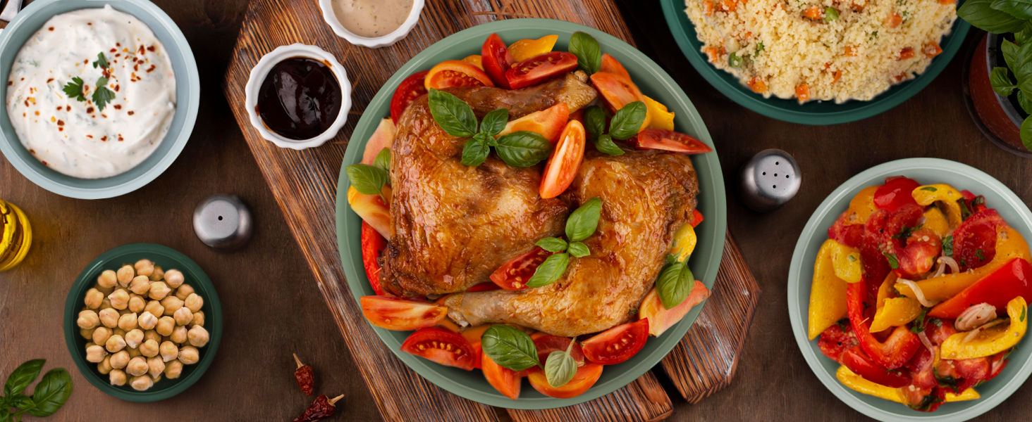 Набір міксерських чаш BoxedHome (12 шт.) з кришками, зелений. Зручні, багаторазові, неслизькі миски для салатів та змішування, з кришками, з пластику. Ідеально для кухні.