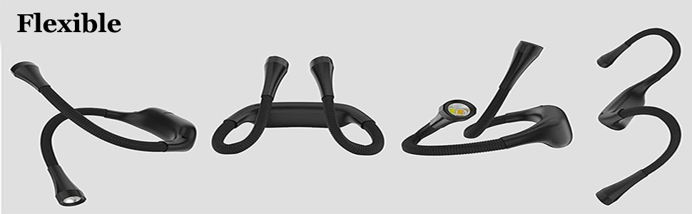 Ліхтарик для читання Schwarze Hals LED, USB акумулятор 1000mAh, 3 режими яскравості, для рукоділля, ремонту, шиття, майстерні, риболовлі, чорний