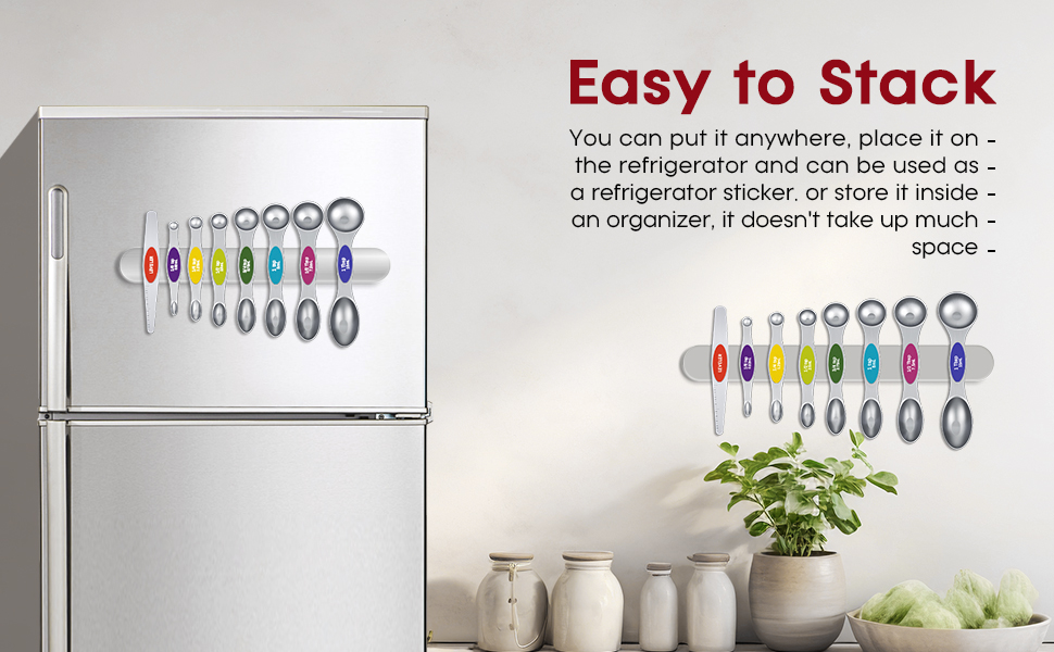 Набір магнітних мірних ложок, нержавіюча сталь, N52 магніти, 7 ложок з рівнем, для спецій, рідин, випічки та приготування їжі