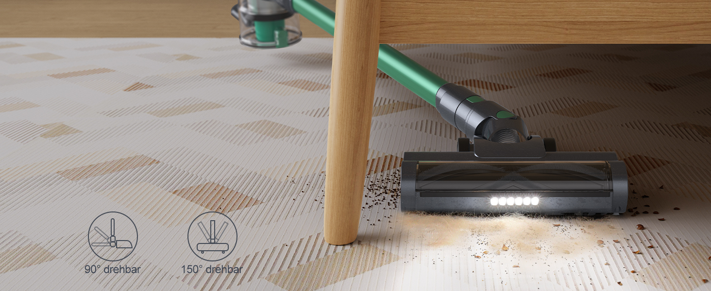 Бездротовий пилосос MIUZZY M241 30000Pa з акумулятором, 50 хв роботи, LED дисплей, для твердих поверхонь, килимів, шерсті тварин, зелений