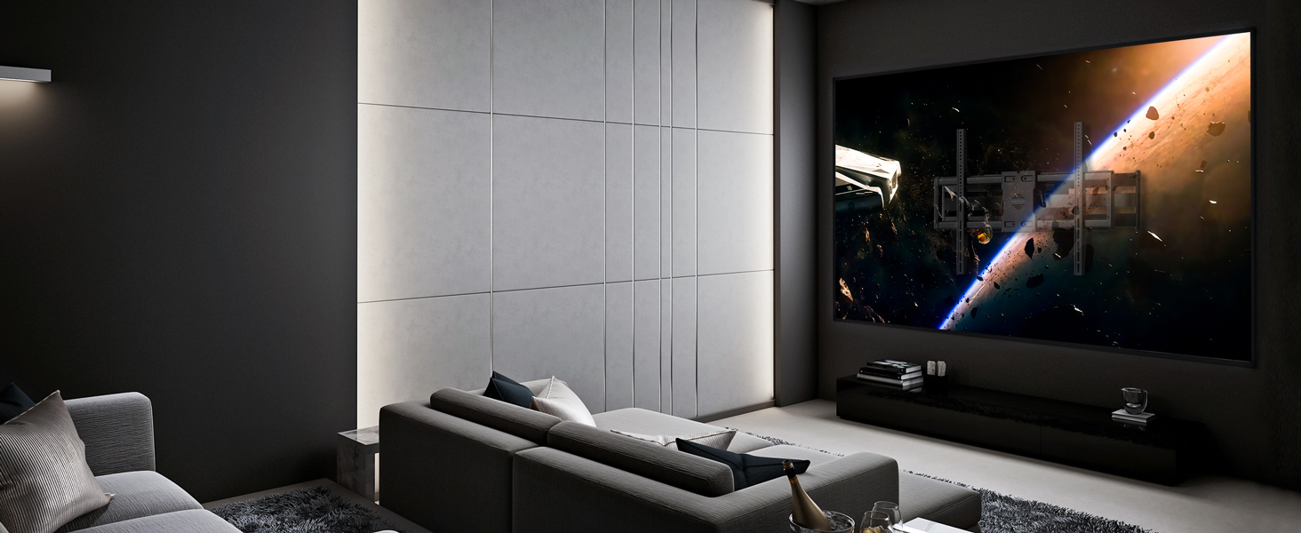 Настінний кріплення для телевізора BONTEC 60-110 дюймів, до 125 кг, подвійний важіль, витягування 1016 мм, регульований, поворотний, сумісний з VESA 800x600 мм, для великих XXL телевізорів